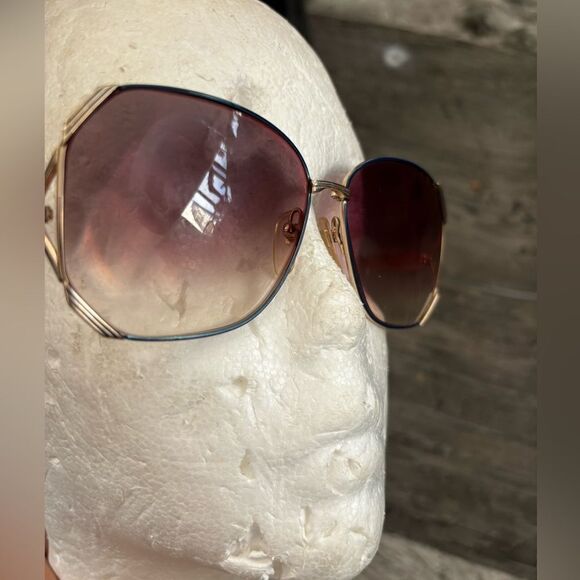 Nikon NK 4606 Vintage 80s eyewear gold oversized hexagon sunglasses accessory - Picture 1 of 11